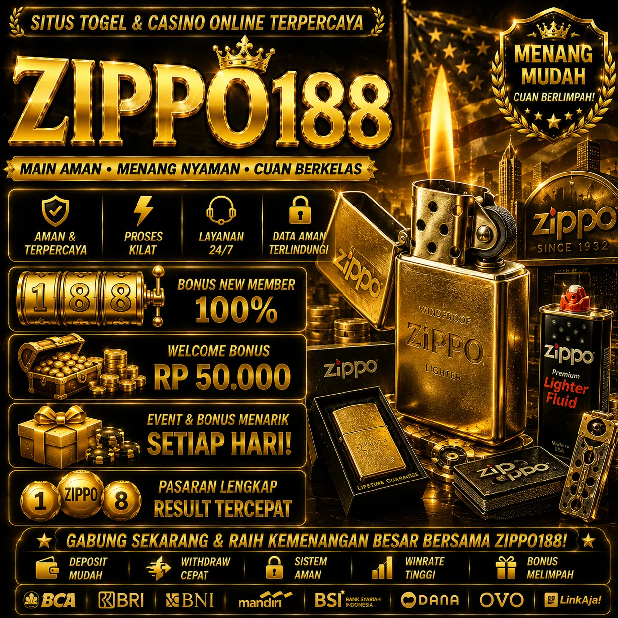 ZIPPO188 Banner